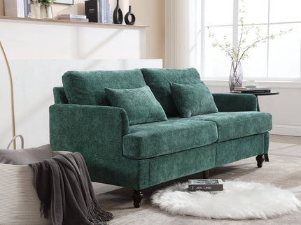 Mid Century Modern Fabric Loveseat Sofa, 2 Seat Upholstered Couch