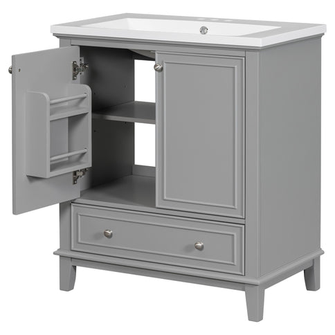 Modern Bathroom Vanity With Sink Combo, Multi Functional Cabinet With Doors And Drawer