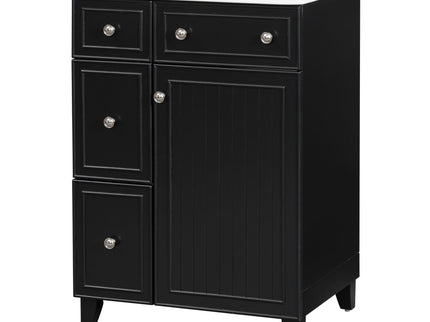 Transitional Style Bathroom Vanity Cabinet With Ceramic Sink