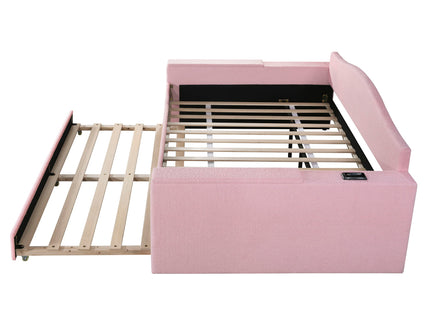 Upholstered Daybed With Storage Armrests, Trundle And Latest Integrated tooth Audio System