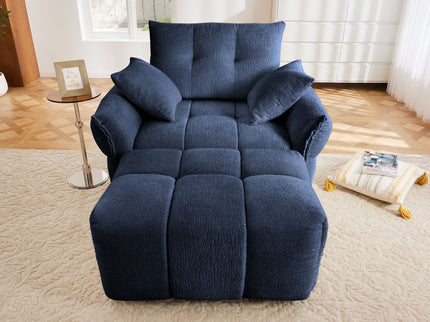 Ergonomic Single Seater Sofa With Ottoman, High Resilience Support Cushions