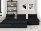 Black / 5 Pc. Sectional With Ottoman