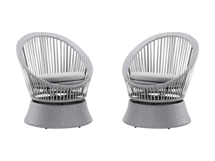 Modern Swivel Wicker Lounge Chair With Round Design