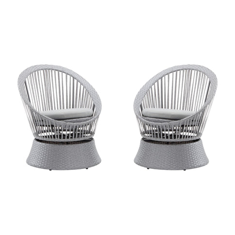 Modern Swivel Wicker Lounge Chair With Round Design
