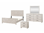 Light Brown / 4 Pc. Bed, Nightstand, Dresser, Mirror / King