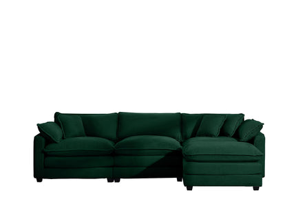Modern Modular Cushion Sofa With Ottoman, Low Back, Deep Seating Sofa Set