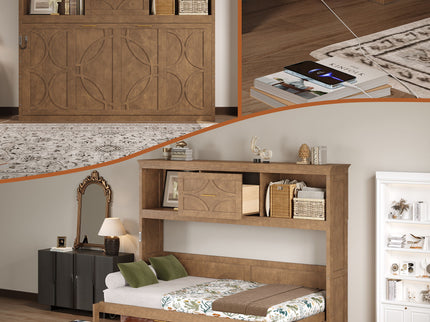 Murphy Bed With Charging Station And Drawer