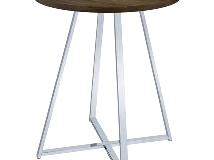Burkhart - Round Height Bistro Bar Table - Brown Oak