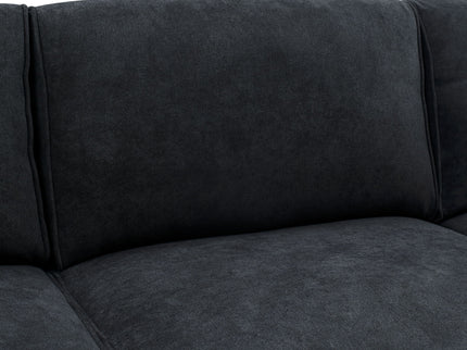 Upholstered Modular Sectional, Customizable Layout, Removable Cushions - Black