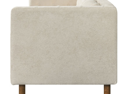 3 Seater Sofa With Square Arms, Tufted Pillow Back For Living Room