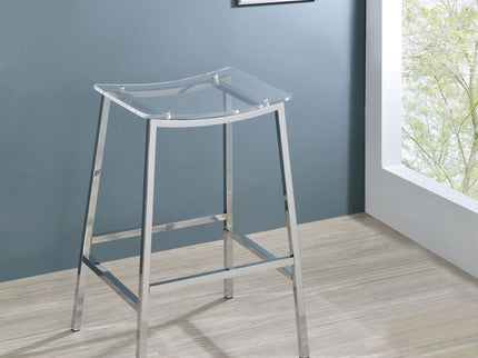 Staten - Backless Bar Stool (Set of 2) - Chrome