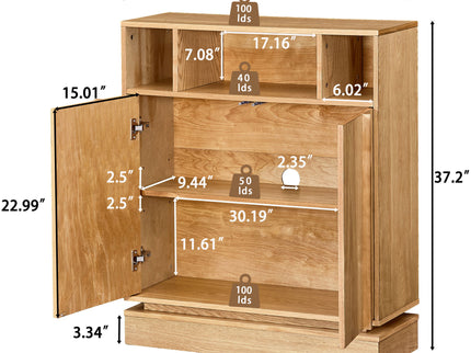 Fluted Sideboard Buffet Cabinet With 2 Doors And Adjustable Shelf, Storage Cabinet For Entryway