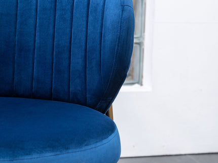 Amoa - Contemporary Velvet Upholstery Dining Chair - Blue