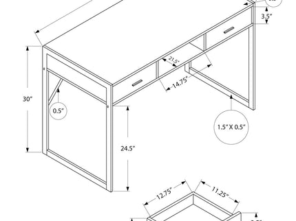 Computer Desk For Home Office Laptop, Storage Drawers