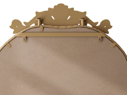 Full Body Arched Mirror With Vintage Carved Applique