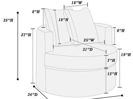 Swivel Upholstered Accent Chair For Living Room