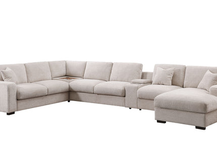 Celine - Fabric Corner Sectional Sofa With Right-Facing Chaise, Cupholders, And Charging Ports