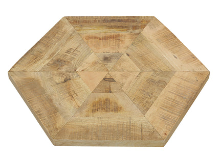 2 Piece Nesting Table With Hexagon Base - Brown