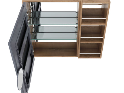 29.63" Wall Mounted Cabinet With Adjustable Shelves Storage Cabinet For Bathroom - Imitative Oak