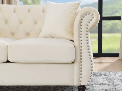 Chesterfield Sofa With Rolled Arms And Nailhead Trim