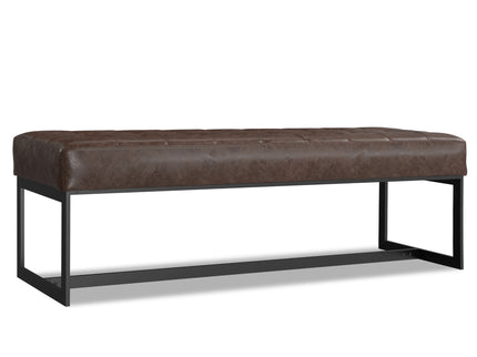 Penelope - Ottoman Bench With Genuine Leather Upholstery - Brown