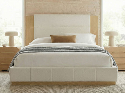 Modern Upholstered Platform Bed With Extended Headboard