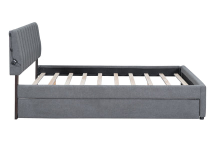 Upholstered Platform Bed With Trundle