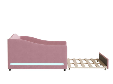 Upholstered Daybed With Light And Trundle