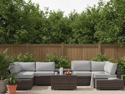 Wicker Sectional Seating Group With Cushions