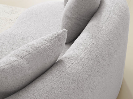 Curved Loveseat Sofa With Round Armrest