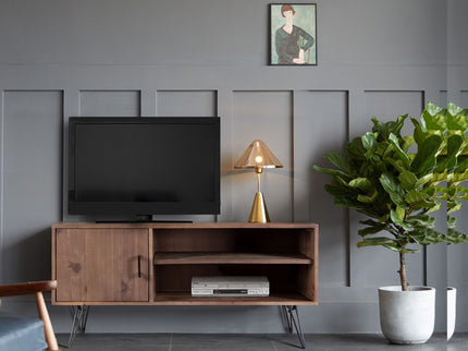 Simple, Modern, Vintage Reclaimed Wood TV Stand Media Table For Living Room - Natural