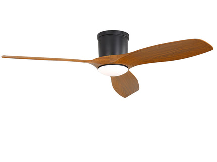 Smart Ceiling Fan With Remote Control, 3 Blades, Dimmable LED Light, Reversible DC Motor - Black