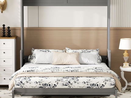 Murphy Bed With Desk, LED Lights And USB Charging Station