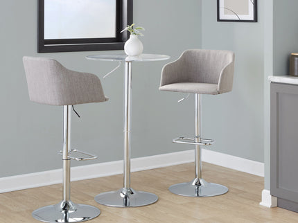 Daniella - Contemporary Adjustable Barstool With Swivel - Light Gray