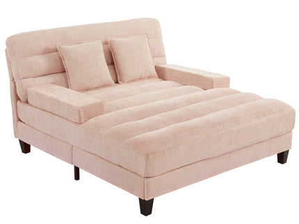 Chaise Bed Lounge Sofa Chair With Adjustable Backrest And LED Light Strip