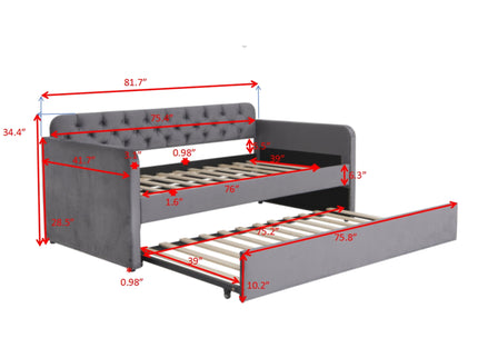 Upholstered Daybed With Trundle And USB Charging Design