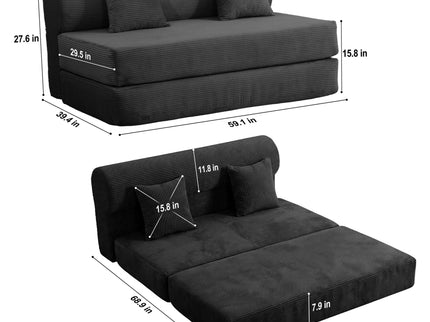 Convertible Sofa Bed, 2 Seater Fold Out Floor Couch