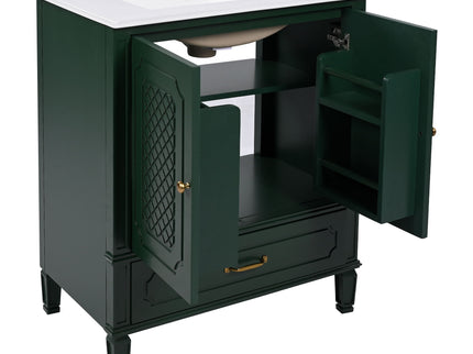 Bathroom Vanity With Sink, Soft Closing Door, Multi Functional Storage