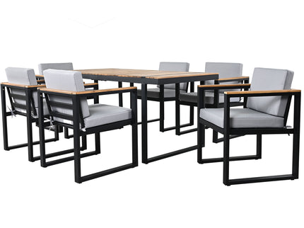 7 Pieces Outdoor Dining Set Patio Dining Table And Chair Set With And Removable Cushions For Patio