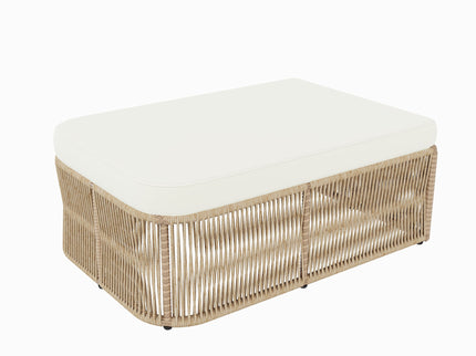 Outdoor Modular Conversation Sofa With Cushions And Coffee Table - Beige