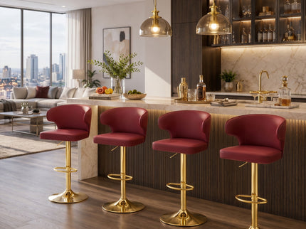 Adjustable Swivel Bar Chair With High Back Support