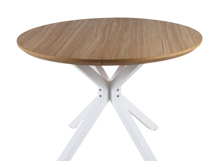 Pedestal Table For Living Room - White / Light Oak