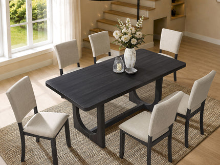 Dining Table Set, Rectangular Kitchen Table With Upholstered Chairs