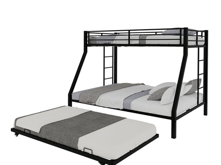 Bunk Bed For Kids, Convertible Frame With Ladders & Guardrail