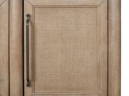 Cement Topped Server With Cane Insets - Sand