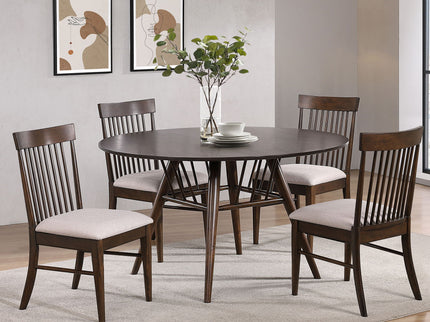 Shirley - Round Dining Table - Dark Walnut
