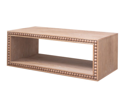 Beaded Edge Coffee Table With Open Storage Shelf