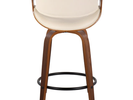 Symphony - Mid Century Modern Fixed Height Counter Stool With Swivel With Round Footrest (Set of 2)