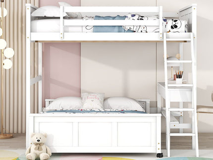 Full Over Full Bunk Bed With Desk