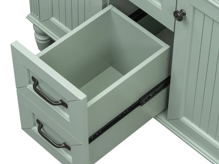 Bathroom Vanity With Sink, Flip-Out Top Drawer, Soft Close Doors, 2 Storage Drawers
